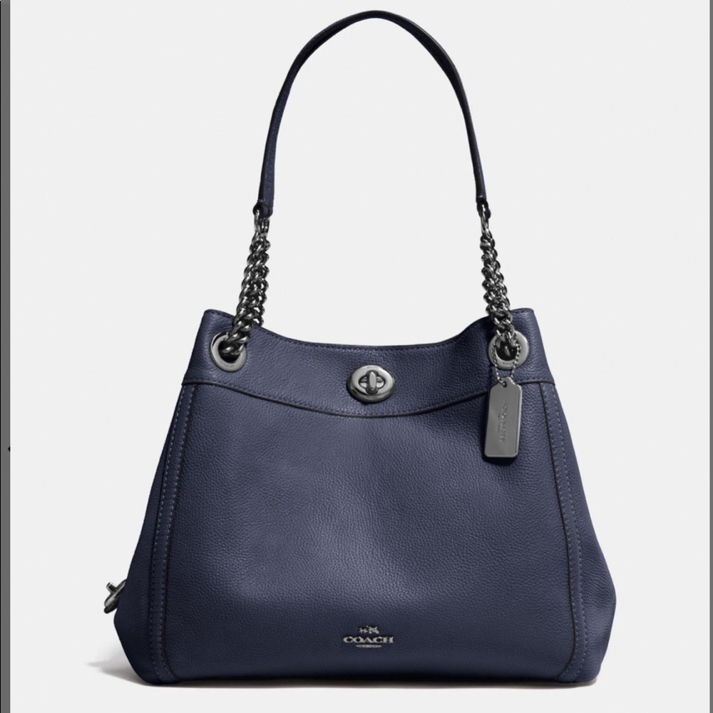 *SOLD*NEW COACH navy leather bag